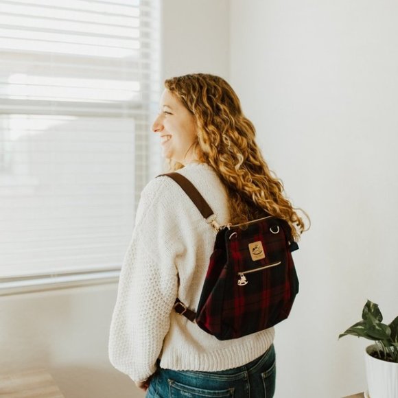 Waterproof Plaid Shoulder Crossbody Backpack Bag - Picture 7 of 13